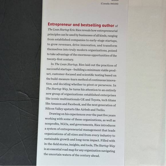 The Startup Way by Eric Ries | Business, Management | Hardcover Book - Picture 4 of 11